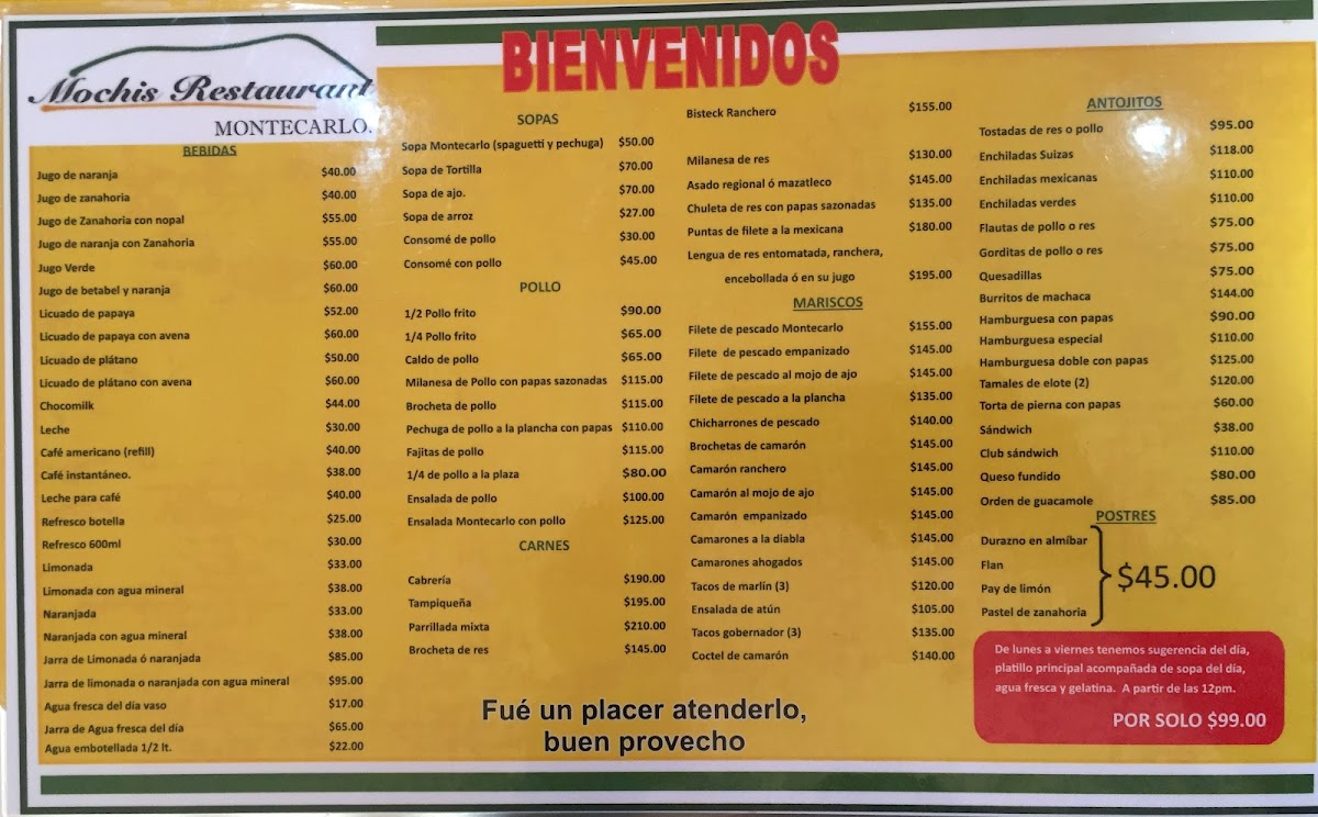 Mochis Restaurant Menu - Image 4
